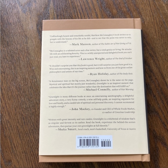 book Other Matthew Mcconaughey Greenlights Book Poshmark